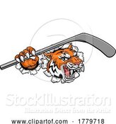 Vector Illustration of Tiger Ice Hockey Player Animal Sports Mascot by AtStockIllustration