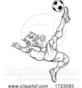 Vector Illustration of Tiger Soccer Football Player Animal Sports Mascot by AtStockIllustration