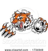 Vector Illustration of Tiger Soccer Football Player Animal Sports Mascot by AtStockIllustration