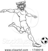 Vector Illustration of Tiger Soccer Football Player Animal Sports Mascot by AtStockIllustration