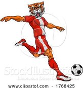 Vector Illustration of Tiger Soccer Football Player Animal Sports Mascot by AtStockIllustration