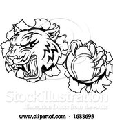 Vector Illustration of Tiger Tennis Player Animal Sports Mascot by AtStockIllustration