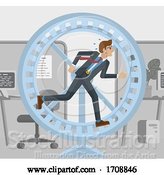 Vector Illustration of Tired Businessman Running Hamster Wheel Concept by AtStockIllustration