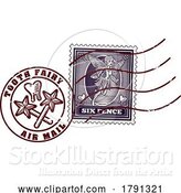 Vector Illustration of Tooth Fairy Letter Postage Postal Post Stamps by AtStockIllustration