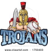 Vector Illustration of Trojan Spartan Baseball Sports Mascot by AtStockIllustration