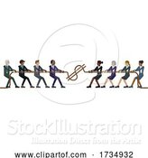 Vector Illustration of Tug of War Rope Pulling Business People Concept by AtStockIllustration