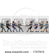 Vector Illustration of Tug of War Rope Pulling Business People Concept by AtStockIllustration