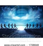 Vector Illustration of Tug of War Rope Pulling Silhouette Business People by AtStockIllustration