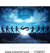 Vector Illustration of Tug of War Rope Pulling Silhouette Business People by AtStockIllustration