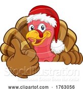 Vector Illustration of Turkey in Santa Hat Christmas Thanksgiving by AtStockIllustration