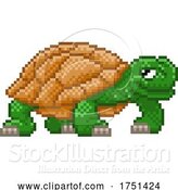 Vector Illustration of Turtle Tortoise Pixel Art Video Game by AtStockIllustration