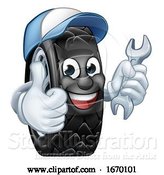 Vector Illustration of Tyre Car Mechanic Service Mascot by AtStockIllustration