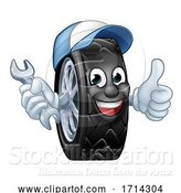 Vector Illustration of Tyre Car Mechanic Service Mascot by AtStockIllustration