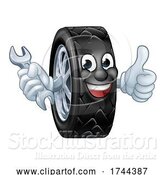 Vector Illustration of Tyre Car Mechanic Service Mascot by AtStockIllustration