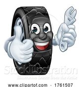 Vector Illustration of Tyre Car Mechanic Service Mascot by AtStockIllustration