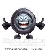 Vector Illustration of Tyre Tire Car Mechanic Service Mascot by AtStockIllustration