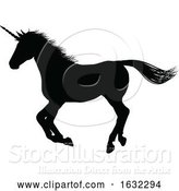 Vector Illustration of Unicorn Silhouette Horned Horse by AtStockIllustration