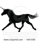 Vector Illustration of Unicorn Silhouette Horned Horse by AtStockIllustration