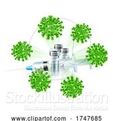 Vector Illustration of Vaccine Syringe and Vials Vaccination Concept by AtStockIllustration