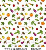 Vector Illustration of Vegetables Background Seamless Pattern Print by AtStockIllustration