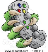 Vector Illustration of Video Gamer Game Gaming Controller Claw Hand by AtStockIllustration