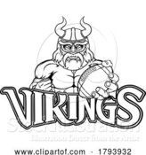 Vector Illustration of Viking American Football Sports Mascot by AtStockIllustration