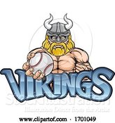 Vector Illustration of Viking Baseball Sports Mascot by AtStockIllustration