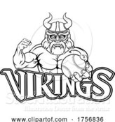 Vector Illustration of Viking Baseball Sports Mascot by AtStockIllustration