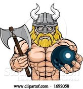 Vector Illustration of Viking Bowling Sports Mascot by AtStockIllustration