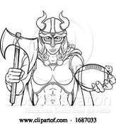 Vector Illustration of Viking Female Gladiator Football Warrior Lady by AtStockIllustration