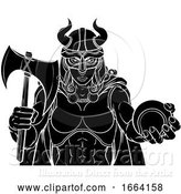 Vector Illustration of Viking Female Gladiator Tennis Warrior Lady by AtStockIllustration