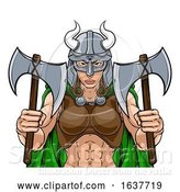 Vector Illustration of Viking Female Gladiator Warrior Lady Team Mascot by AtStockIllustration