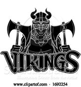 Vector Illustration of Viking Female Gladiator Warrior Lady Team Mascot by AtStockIllustration