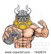 Vector Illustration of Viking Gamer Gladiator Warrior Controller Mascot by AtStockIllustration