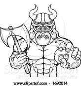 Vector Illustration of Viking Gamer Gladiator Warrior Controller Mascot by AtStockIllustration