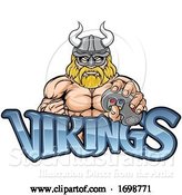 Vector Illustration of Viking Gamer Gladiator Warrior Controller Mascot by AtStockIllustration