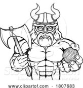 Vector Illustration of Viking Golf Sports Mascot by AtStockIllustration