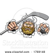 Vector Illustration of Viking Ice Hockey Sports Mascot by AtStockIllustration