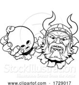 Vector Illustration of Viking Ten Pin Bowling Ball Sports Mascot by AtStockIllustration