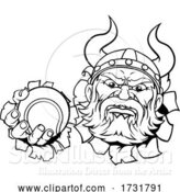 Vector Illustration of Viking Tennis Ball Sports Mascot by AtStockIllustration