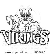 Vector Illustration of Viking Tennis Sports Mascot by AtStockIllustration