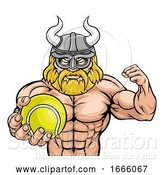 Vector Illustration of Viking Tennis Sports Mascot by AtStockIllustration