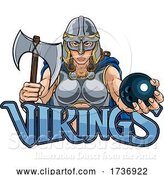 Vector Illustration of Viking Trojan Celtic Knight Bowling Warrior Lady by AtStockIllustration