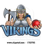 Vector Illustration of Viking Trojan Celtic Knight Cricket Warrior Lady by AtStockIllustration