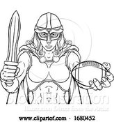 Vector Illustration of Viking Trojan Celtic Knight Football Warrior Lady by AtStockIllustration