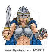 Vector Illustration of Viking Trojan Celtic Knight Gamer Warrior Lady by AtStockIllustration