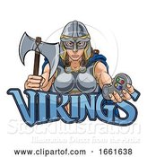 Vector Illustration of Viking Trojan Celtic Knight Gamer Warrior Lady by AtStockIllustration