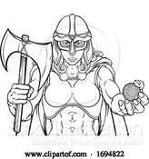 Vector Illustration of Viking Trojan Celtic Knight Golf Warrior Lady by AtStockIllustration