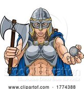 Vector Illustration of Viking Trojan Celtic Knight Golf Warrior Lady by AtStockIllustration