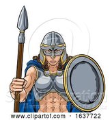 Vector Illustration of Viking Trojan Spartan Celtic Warrior Knight Lady by AtStockIllustration